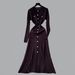Elegant Metal Buckle Waist-Defining Dress - Slimming Knitted Maxi Dress With Lace Detailing For Women, Autumn Winter Fashion_ecoleips.com