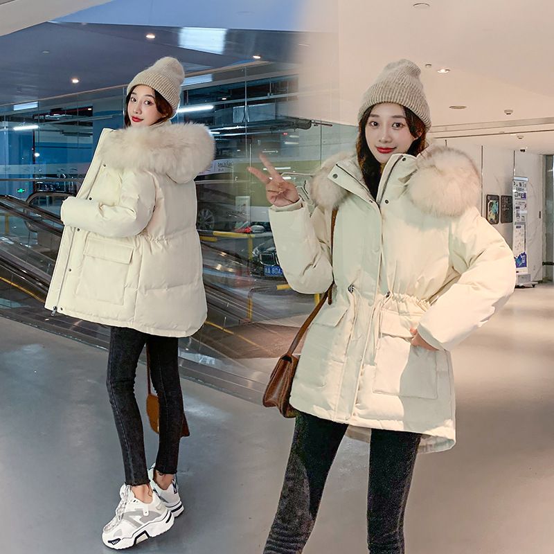 Women's Oversized Hooded Winter Coat With Faux Fur Trim – Thick Polyester Cotton Padding, Streetwear Style (4 Colors)_ecoleips.com