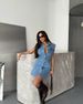 Women's Clothing New Summer Elastic Mid Length Retro Slim Fit Single Breasted Sleeveless Hip Wrapped One Step Denim Dress_ecoleips.com