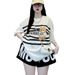 Women's Summer Sporty Two Piece Set Loose Striped Bear Short Sleeve Casual Youthful Fashion Southeast Asian Style Regular Fit_ecoleips.com