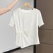 A Simple, Monochrome Summer Top Made Of Pure Cotton With Short Sleeves Designed To Create A Stylish, Twisted, And Irre_ecoleips.com