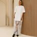 Women's Casual Solid Color Lace Panel Maxi T-Shirt Dress – Summer Lounge Gown 2026_ecoleips.com