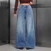 Women's Studded Jeans Style Retro Washed Casual Loose Straight Leg Pants Versatile_ecoleips.com