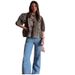 2025 Spring Sexy Hot Girl Solid Color Puff Sleeve Leopard Print Tie Women's Shirt_ecoleips.com