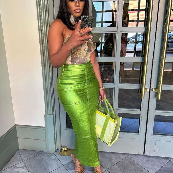 Verve OL6130 Sexy Bodycon Invisible Zipper Split Midi Leather Skirt_ecoleips.com