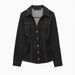 Women's Clothing Fashion Lapel Visible Line Decoration Double Pockets Loose Versatile Denim_ecoleips.com