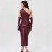 One Shoulder Strapless Leather Dress For Women Pleated Slim Fit Mini Dress With Side Slit Fashion_ecoleips.com
