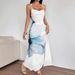 AD261 European American Cross-border New Summer Fashion Sexy Long Dress With Halter Neck, Printed, Strapless, Bodycon,_ecoleips.com