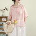 Renaissance-Style Cotton-Linen Embroidered Round-Neck T-Shirt A New Summer Collection For Women. Features A Loose Fit,_ecoleips.com