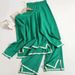 Elegant Color Block Slit Long Sleeve Knit Top with High-Waisted Slimming Wide Leg Pants Women's Two-Piece Set for Autumn_ecoleips.com