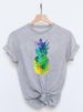 European And American Cross-border Foreign Trade Women's Floral Letter Print Round-neck Short-sleeve T-shirt Top_ecoleips.com