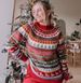 girl 2024 Autumn Winter Cross-Border Women's Christmas European American Knitted Half-High Round Neck Pullover Printed_ecoleips.com