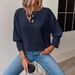 Elegant Ruffle Sleeve Everyday Tee - Crinkle Texture Round Neck Blouse For Women Comfortable Round Neck & Relaxed Fit_ecoleips.com