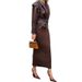 Aria Basics 2025 Autumn European American Cross-Border New Fashionable And Elegant Lapel Collar Belted Long-Sleeve Leather Jacket_ecoleips.com