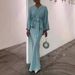 Spring And Autumn Hot Sale Solid Color Temperament Lace Up Waist Top Temperament Fishtail Skirt Suit Women_ecoleips.com
