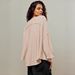 V-neck Trendy Casual Waffle Knit Off-shoulder Sweatshirt, European American Sporty Lazy Style, Loose-fitting_ecoleips.com