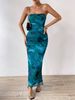 In Stock Cross-Border 2024 European And American Mesh Floral Ruched Sexy Tight-Fitting Slit Strapless Tube Top_ecoleips.com