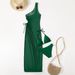 European American Style Solid Color Two Piece Swimsuit Sexy Pure Alluring Bikini Casual Swimwear for Beach Vacation_ecoleips.com
