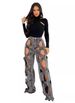 Women's Clothing Summer Casual Style Straight Tube Slim Twist Hollow Metal Button Jeans_ecoleips.com