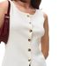 2025 New Spring/Summer European And American Women's Fashion Metal Buckle Slit Knit Vest Slim Fit Cardigan_ecoleips.com