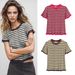 Women's Clothing 2025 Summer New Round Neck Contrasting Striped Knitted T-shirt Women's Top L28171_ecoleips.com