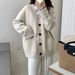 Oversized Cardigan Sweater – Vintage Knit Open Front Coat With Patch Pockets & Rolled Cuffs (7 Colors, Acrylic-Blend, One-Size Fits US S-L)_ecoleips.com