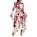 European And American Foreign Trade Women's Clothing, New Summer Fashion, Stylish Printed Long-sleeve Asymmetrical Dress_ecoleips.com