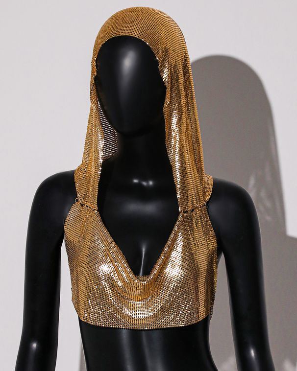 Women's Metallic Sequel Hooded Vest – Y2K Streetwear Crop Top For Summer Festivals & Nightlife_ecoleips.com