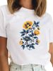 European American Cross-border Foreign Trade Women's Clothing, Heart-shaped Plant And Floral Print Round-neck_ecoleips.com