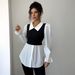 Cross-border European American Elegant Minimalist Style Two-piece Shirt Vest Top Women's Clothing 2025 Autumn And_ecoleips.com