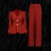 Women's Clothing Elegant Two Piece Suit, New Style: Long Sleeved Suit With Large Decorative Buttons + Solid Color Straight Leg Trousers For Women._ecoleips.com
