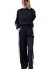 Women's Clothing Women's Stylish Side Stripe Casual Two-Piece Set With Pockets - Autumn Fashion Outfit In Black, Red, Navy, Beige (S-XXL)_ecoleips.com