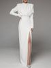 Women's Clothing Spring And Summer New Summer Fashion Dress High Neck Pullover Slit Long Skirt_ecoleips.com