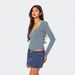 2025 Cross-Border European And American Women's Fashion Striped Color-Block Knit Shirt Y2K Clothing Top With Buttons,_ecoleips.com