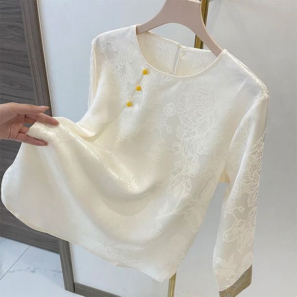 This Floral-Patterned, Traditional-Style Top Is Designed For Both Women And Men, Available In A New Chinese-Style Design_ecoleips.com