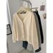 American-style Real-shot Single-breasted Cardigan Sweatshirt For Women, Spring Autumn Thin Loose-fitting Design With_ecoleips.com