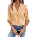 Aria Basics Aria Basics In Stock 2024 European And American Early Spring New Cross-border Clothing V-neck Pullover Striped Printed Long-sleeve_ecoleips.com