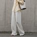 Women's Pure Linen Yarn Dyed Long Pants Spring Fashionable Versatile Loose Fitting Floor Length Wide Leg Slimming Pants 2026_ecoleips.com