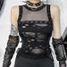 Subculture Women's Sexy Sheer Ripped Fabric Vest Trendy Dark Style Hot Girl Top CF23701_ecoleips.com