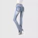 Korean Style New Flared Jeans With Split Hem For Women, Long Versatile Faded High Waist Stretch Hot Pants_ecoleips.com