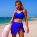 Women's High-Waist Bikini Set – Sexy Two-Piece Swimwear, Solid Color, Adjustable Fit, Quick-Dry Fabric_ecoleips.com