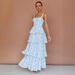 Spring Summer Floor Length Temperament Printed Dress for Women Holiday Party Two Colors Available_ecoleips.com