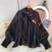 Women’s Clothing French shirt female design 1 light 1 lady style temperament 1 shirt gentle style puff sleeve top female_ecoleips.com