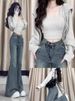 Cotton V-neck Tight Autumn And Winter Long-sleeved T-shirt Women Plus Size With Slim Black Base Top Spring_ecoleips.com