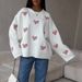 Heart-Embroidered Boyfriend Sweater – Slouchy Ribbed Knit With Color-Block Design (50% Cotton, Drape-Fit, Machine Washable)_ecoleips.com