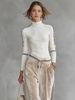Women's Korean Style Winter Sportswear Set High Neck Zipper Top Wide Leg Pants White S-XXXL_ecoleips.com