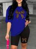 Summer Women's Casual And Fashionable Leopard Print Bow Print Loose T-shirt+shorts Two-piece Sportswear Suitable For Daily Wear-35_ecoleips.com
