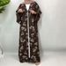 Modest Abaya Dress/Muslim Dress Women Fashion Double Layer Chiffon Printed Cardigan Women's Muslim Clothing_ecoleips.com
