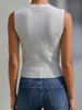 Elegant Knit Sleeveless Vest, Women's V-Neck Ribbed Button-Up Casual Top_ecoleips.com