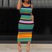 Plus Size Color Blocked Slim Fitting Dress For Women Casual Sleeveless Fashion Suspender Dress Relaxed Everyday Wear Versatile Feshion Trend_ecoleips.com
